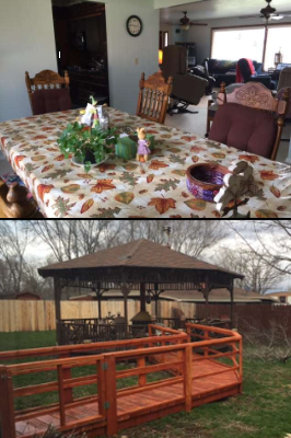 Our Family Dining room and outdoor Gazebo!